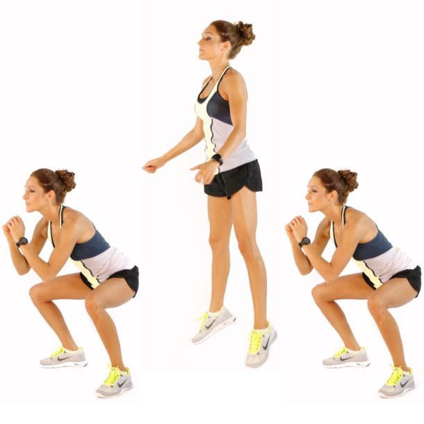 Squat jump demonstration - Home Workout