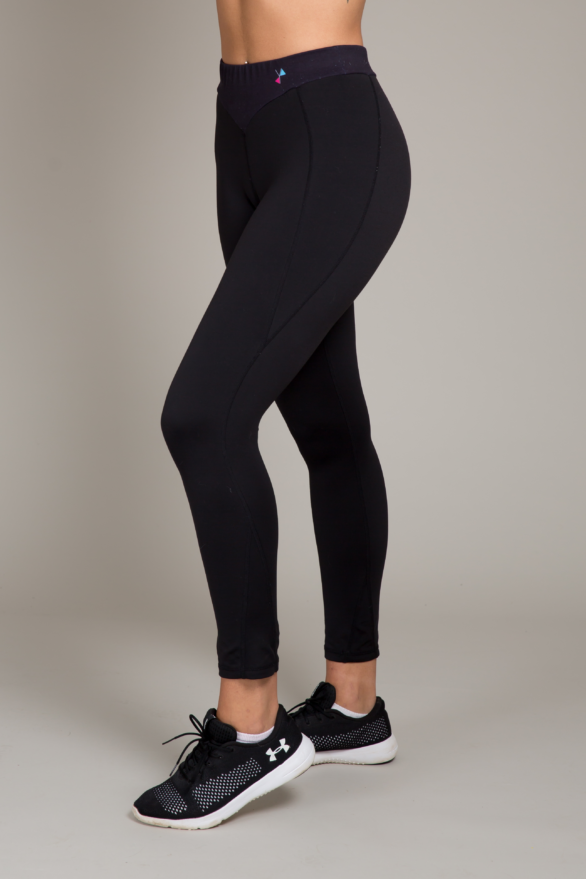 Black leggings for women - sports clothes for women - yoga exercise pants side view
