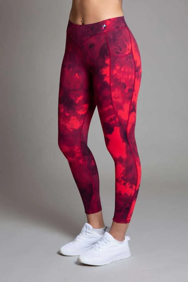 I-SPY Tie Dye Leggings - Red womens leggings - yoga clothes