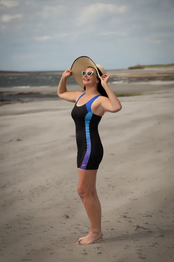 Imelda Lillian Swimsuit - front by the sea - absolutely fabulous - Vintage Style Swimsuit